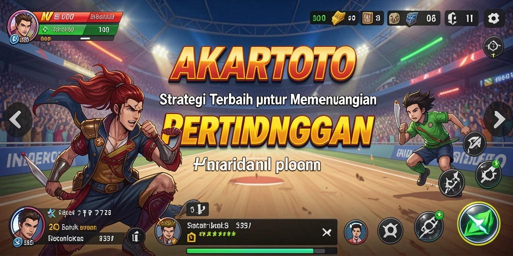 Tampilan menarik dari gameplay strategis AKARTOTO yang seru.
