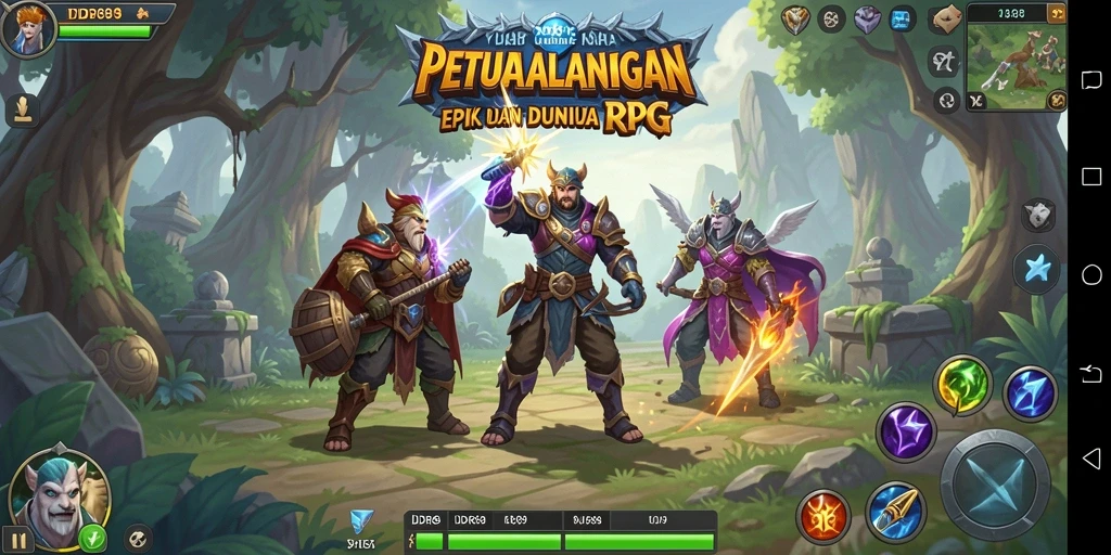 Screenshot IDR89 menampilkan aksi seru dalam pertarungan RPG.