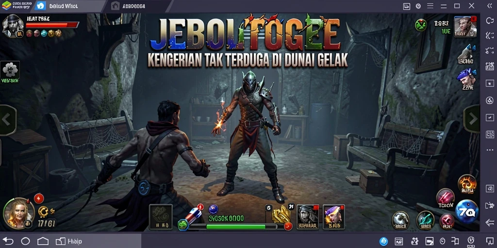 Screenshot gameplay menampilkan suasana mencekam di dalam JEBOLTOGEL.