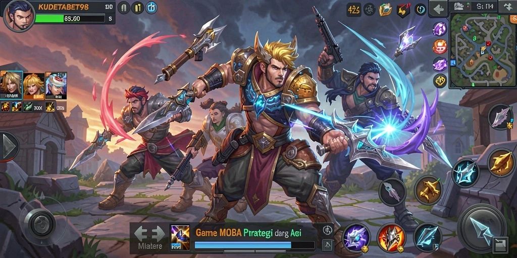 Screenshot gameplay KUDETABET98 menampilkan aksi seru di medan perang.