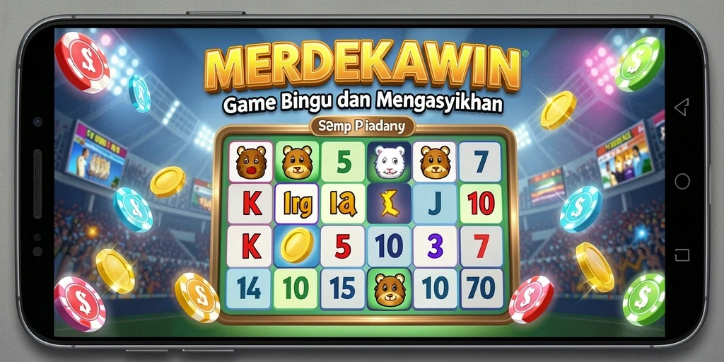 Screenshot gameplay MERDEKAWIN yang menampilkan keseruan permainan Bingo.