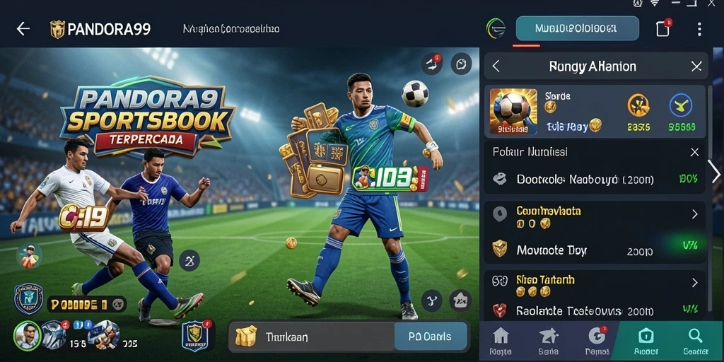 Screenshot PANDORA99 menampilkan antarmuka taruhan olahraga yang menarik.